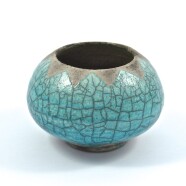 Vaso raku turchese