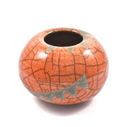 Vaso raku arancio